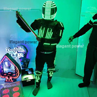 Vêtements de robot à led Spectacle de danse lumineux pour boîte de nuit avec lumière led cpstumes costumes de danse costume de robot à led