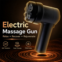 Pistolet de massage électrique avec thérapie thermique, impulsions TENS, rotation à 360°, masseur de percussion portable pour les tissus profonds, pour la récupération musculaire