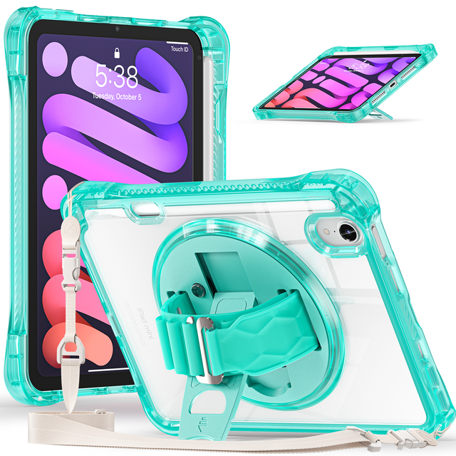 Full Body Tpu Rugged Tablet Case for iPad Mini 7 (A17 Pro) 2024 / iPad Mini 6 2021 8.3 Inch with Built-in Screen Protector