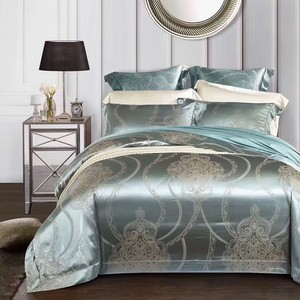 Top Luxury100% Mulberry Silk Light Green Duvet Cover Silky High-end <strong>Silver</strong> Bed Sheet Home Textile <strong>Bedding</strong> Sets Wholesaler - Product Image 1