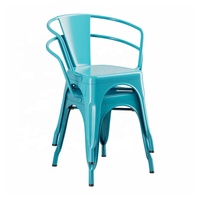 Chaise événementielle intérieure et extérieure en métal avec design vintage industriel mobilier de jardin empilable pour la maison bureau bar parc salle de sport