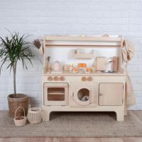 Meilleure vente Simulation son et lumière cuisine maison ensemble rôle semblant jouer grande cuisine jouets éducatifs en bois pour enfants filles