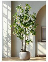 Arbre Bonsaï Artificiel de Haute Qualité en PE, Plante Décorative d'Intérieur avec Pot de Fleurs en Pierre Ornamentale, Arbre à Fleurs Banyan