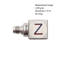 Akselerometer Piezoelektrik 3-Axis Miniatur AJ27F untuk Ruang Sempit, Sensitivitas 50 MV/g, Rentang Pengukuran 100 g