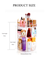 Boîte de rangement en acrylique cosmétique, support de maquillage rotatif à 360 degrés, organisateur de maquillage en acrylique transparent
