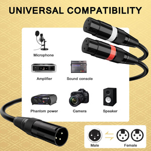 Xlr स्प्लिटर Y-XLR केबल, सोना-प्लेटेड 3-पिन xlr पुरुष को दोहरी महिला पैच केबल - Product Image 6