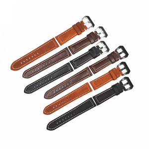 Luxury Italiano Vintage Oiled Cowhide Leather With <strong>Pam</strong> <strong>Buckle</strong> 20mm 22mm 24mm 26mm Watch Leather Strap Band - Product Image 2