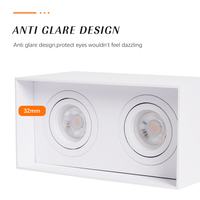 Luminaire encastré LED pour intérieur 25 ° Ajustable pour 2xGU10 en aluminium pur L200xW100xH115mm