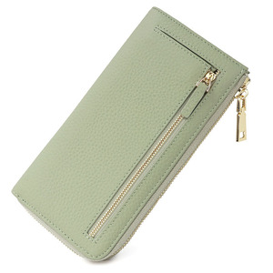 Cartera de Cuero para Mujer al por Mayor, con Doble Cremallera, Gran Capacidad, Tarjetero, Bolso de Mano para Dama - Product Image 5
