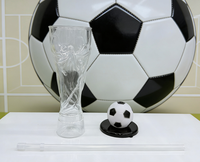 Chope à bière en plastique en forme de trophée Coupe du Monde 2026, 16 oz, modèle Hercule, incassable, 3D avec décor de football