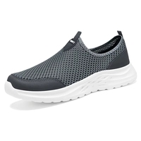 Chaussures décontractées pour hommes, respirantes et inodores, couleur unie, design simple avec maille confortable, vente en gros à prix réduit