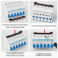 Bloque de terminales modular 2P+DPNLE sin necesidad de cortes, barra colectora de cobre para empalme, para combinación 2P MCB y DPNLE, CE