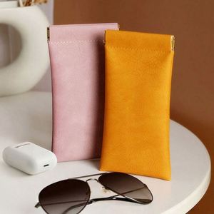 Étui à lunettes en cuir PU souple personnalisé avec logo, boîte à lunettes de soleil, pochette portable étanche, sac de rangement - Product Image 4