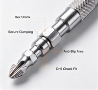 Industriequalität Hochkohlenstoffstahl Schraubendreher-Bit-Set, Verchromte Oberfläche, Unterstützt DIY & OEM Anpassung, Magnetische Bits