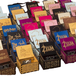 Grosir Pabrik Anime kecil murah diukir kustom kayu Mini satu bagian kotak musik engkol tangan untuk anak perempuan - Product Image 1