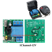 Module de relais sans fil à télécommande 433Mhz DC 5V 12V 1CH 2CH RF avec télécommande pour serrure électromagnétique de porte