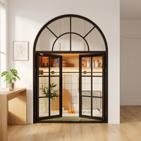 Ventana Arqueada de Acero con Doble Acristalamiento y Persianas, Resistente a Huracanes, Marca DEMEA, para Cocina con Aislamiento Térmico Personalizado