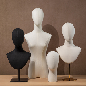 Expositor de Sombreros de Guangzhou, Cabeza de Maniquí para Pelucas Cubierta de Lona con Soporte Metálico para Exhibición de Pelucas en Salones de Belleza, Tiendas Minoristas y Escaparates - Product Image 4