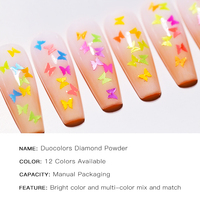 Bojun YB12 Paillettes pour Nail Art Papillon Fluorescentes Néon Couleurs Assorties, Flocons de Paillettes Papillon Creux 3D