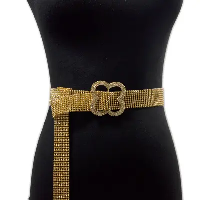 Cinturón de cadena de oro brillante con diamantes para fiesta, cinturón de diamantes de imitación para cintura, venta al por mayor, E514