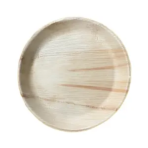12英寸圆形绿橄榄热卖一次性棕榈叶托盘可生物降解一次性木质竹板