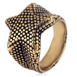 Anillo de hombre con forma de estrella yunnique, diseño geométrico de acero dorado, regalo de joyería de moda - Product Image 1