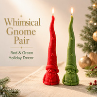 Bougie parfumée sculptée en forme de gnome pour Noël et le Nouvel An, en cire de soja, faite à la main, écologique, décoration festive – Grande Vente
