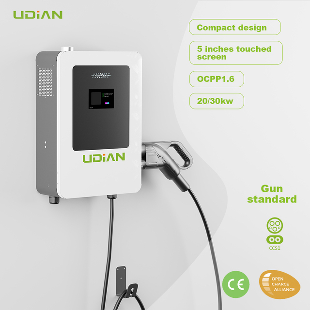 Wallbox CCS1 21KW, 120/240V AC to DC Electric Vehicle Station, Solar EV Charger for Home, Mobile Unit with LCD Display