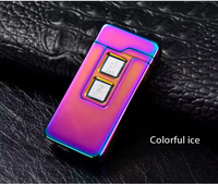 Briquet Électronique Rechargeable à Double Flamme par Induction, Arc Chauffant Intégré, pour Cigarettes
