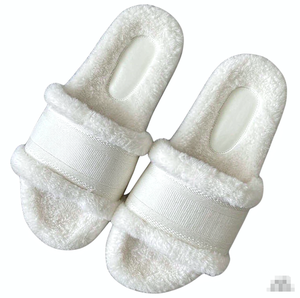 Chaussons d'hiver chauds en peluche pour femmes, sandales plates à enfiler, douces en fausse fourrure, pour intérieur et chambre, vente en gros - Product Image 5