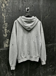 เสื้อฮู้ดซิปผู้ชาย แขนยาว ผ้าฝ้ายฟอก เฟรนช์เทอร์รี่ สีพื้น ใส่ได้ในฤดูใบไม้ร่วง แบบถัก ไม่บุซับใน - Product Image 2