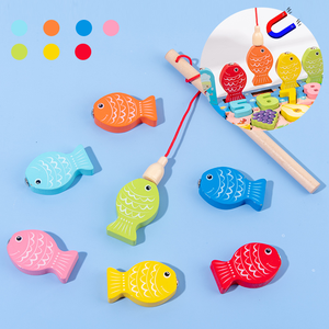 Montessori 7 in 1 Wooden Fruit Animal Fishing Game Geometry Cognition Activity Board Math Early Education Toy for Children - Product Image 4