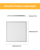 En stock aux États-Unis, en UE et au Canada, panneau lumineux LED pour plafonds réglables 2FTX2FT 40W 72W 3000K 6500K 5Wattage 5CCT 60X60CM
