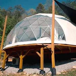 Luxury Roof PVC Heated Eco Prefab Transparent Geodesic Dome Hotel Glamping Tent House Desert Round Dome Tent For Camping