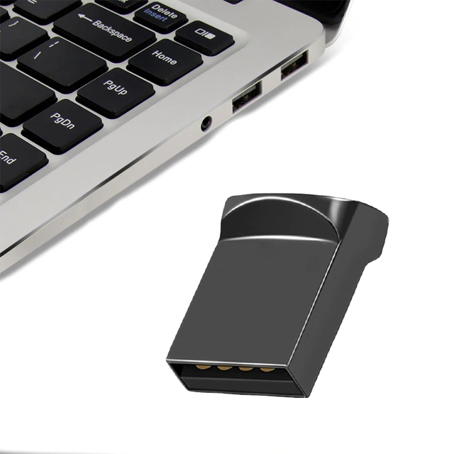 GJUS65 Waterproof Super Mini Metal USB Flash Drive 128GB 64GB 32GB 16GB 8GB 4GB USB2.0 Memory Stick Flash Drive with Keychain