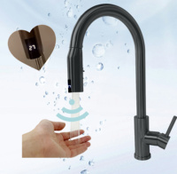 Robinet numérique à capteur LED extractible, à poignée unique, en céramique, pour cuisine et salle de bain, nouvelle technologie, best-seller, durée de vie de 500 000 utilisations