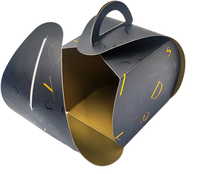 OEM/ODM Luxus recycelte flache Falt schachtel UV-Beschichtung und Goldfolie prägung mit Griff