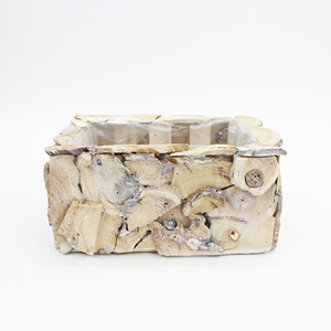 Diseño original, macetas de madera hechas a mano para interiores y exteriores, macetas decorativas de astillas de madera ecológicas originales - Product Image 3