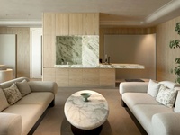 Chambre double standard d'hôtel de luxe, mobilier en bois massif, deux lits simples, tailles et couleurs personnalisées, ensemble de chambre moderne minimaliste