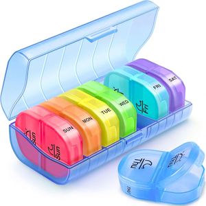 Nuevo Organizador de Pastillas Azul 2024 de Alta Calidad, 2 Veces al Día, Pastillero Semanal AM PM, Estuches Diarios para Pastillas, Caja de Medicamentos - Product Image 2