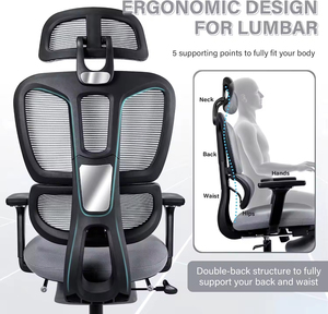High Back <b>Swivel</b> Ergonomic Office <b>Chair</b> with Foot Rest 2D Headrest & Dynamic Lumbar Support - Product Image 5