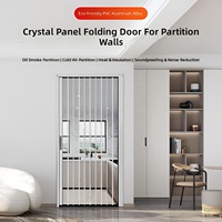 Porte coulissante pliante rétractable en acrylique transparent avec cadre en aluminium et PVC, isolation thermique, pour cuisine extérieure, escalier, salon