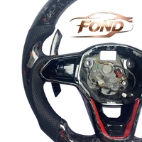 Volant personnalisé en fibre de carbone forgée rouge pour VW Golf MK8, MK5, MK6, MK7, Passat, CC, GTI, Bora et Sagitar