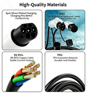 Cable de Carga para Vehículos Eléctricos Tipo 2 de 32A Personalizado, con Certificación CE, TUV, UKCA, 3.5KW-22KW, EU IEC 62196-2, Tipo 2, Doble Conector (Macho a Hembra), Nuevo - Product Image 3