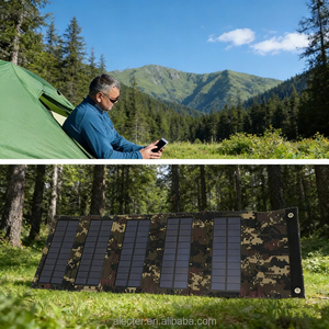 Panel Solar Portátil Profesional de 50W, Plegable en 5 Partes, Monocristalino, con Estuche Negro, para Campamento, Senderismo, Duradero y de Alta Eficiencia - Product Image 2