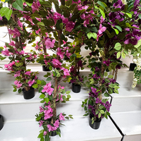 Nouveaux arrivages d'arbres artificiels à fleurs et fruits, plantes artificielles avec pot en plastique pour la décoration de la maison et des restaurants