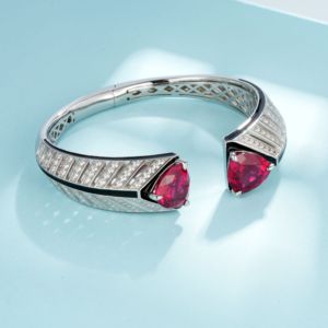 925 Silver Cultivated <b>Ruby</b> <b>Bracelet</b> Shines at Fashion Business Parties, Daily Wear and Makes a Great Gift for Women on Holiday L - Product Image 1