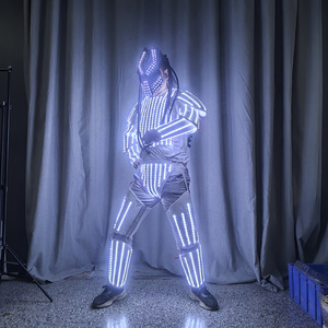 Accessoires de spectacle pour boîtes de nuit et bars, armure lumineuse blanche, costumes commerciaux originaux pour défilés et événements - Product Image 3