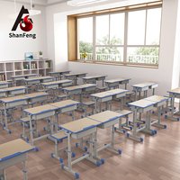 Meubles de campus modernes HDF Hauteur supérieure réglable Confortable Durable Table d'étude monoplace Formation à domicile Bureaux d'école de vente