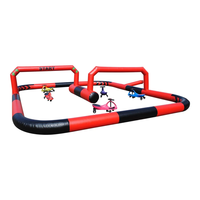 Piste de course gonflable de karting piste de voiture gonflable pour enfants jeux de sport de plein air piste de course de voitures tamponneuses